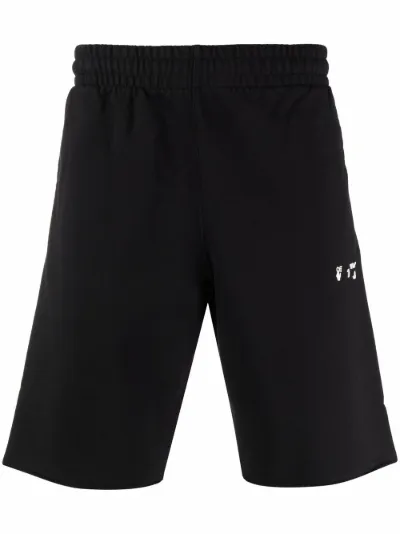 Off-White raw-cut hem track shorts 