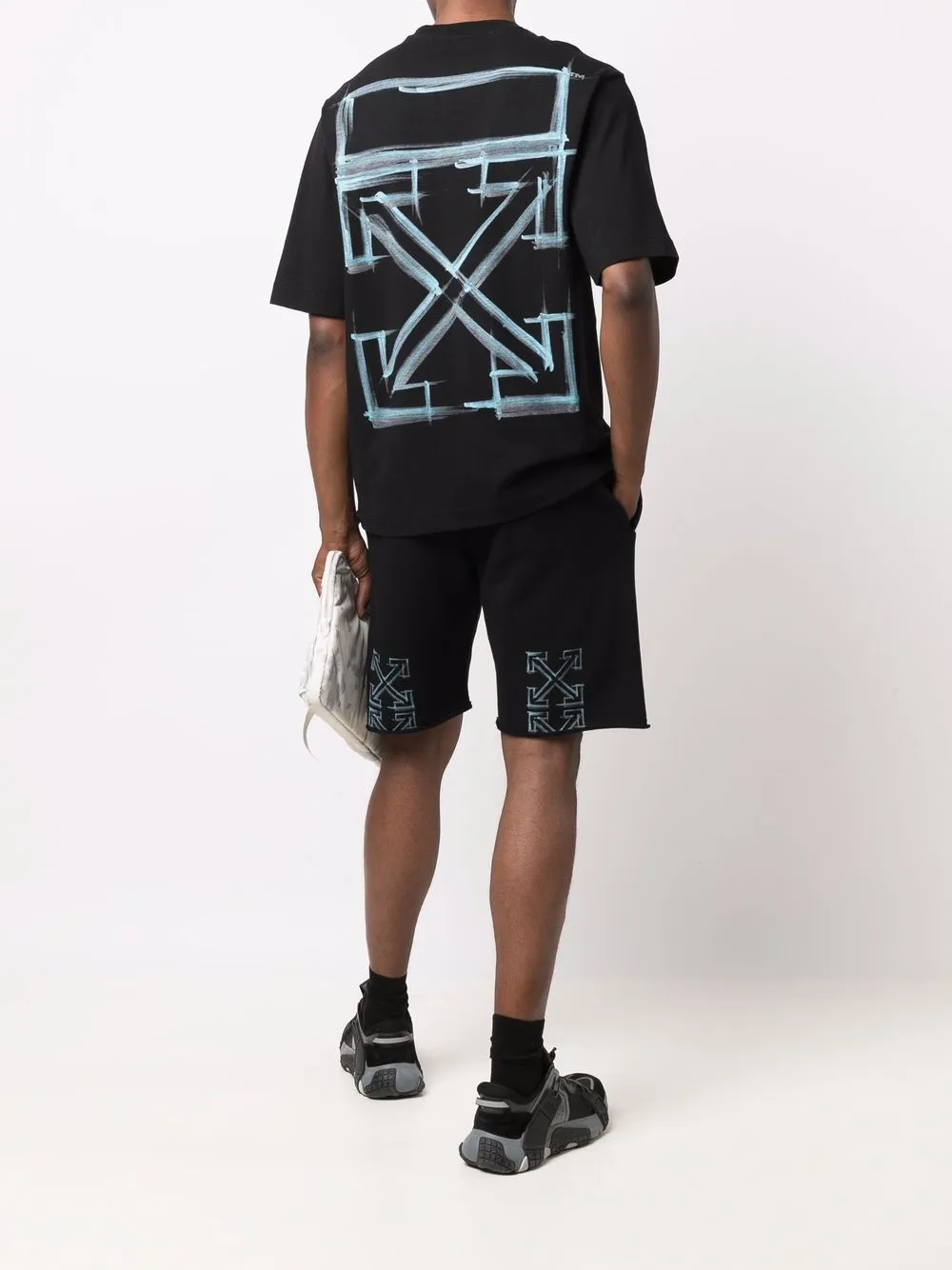 Off-White Joggingshorts met print - Zwart