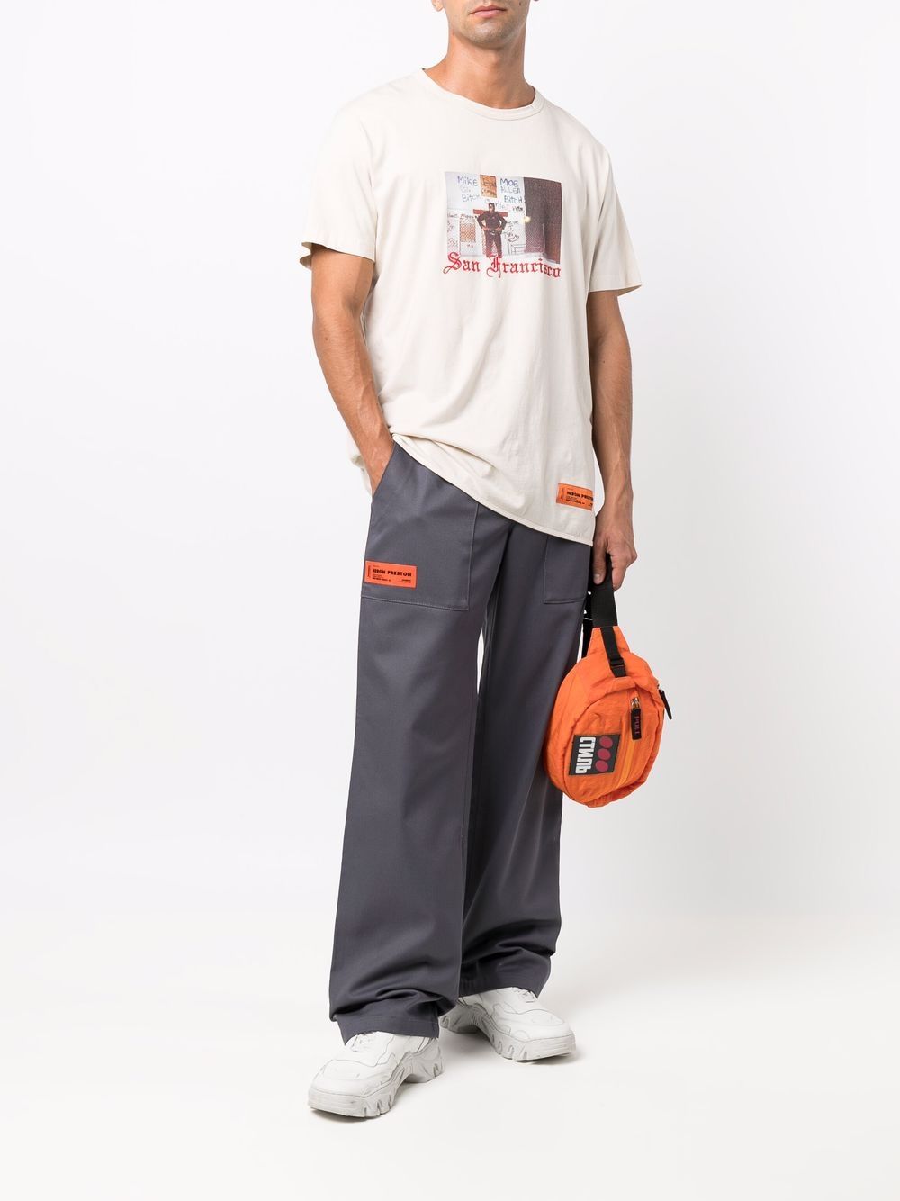 фото Heron preston label fr trackpants dark grey