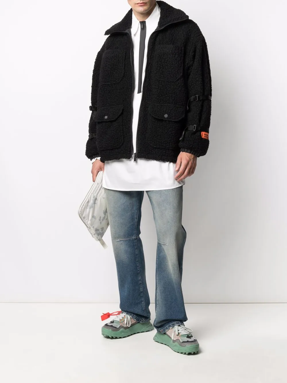 Shop Heron Preston Zip-fastening Fleece Jacket In Black