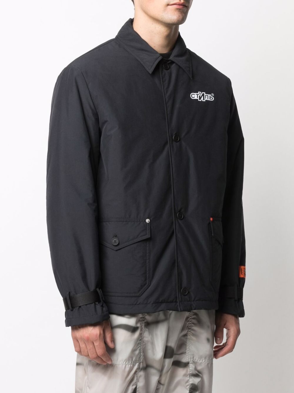 фото Heron preston ctnmb coach jacket black white