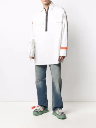 HP EAGLE POPELINE ZIP SHIRT WHITE ORANGE展示图