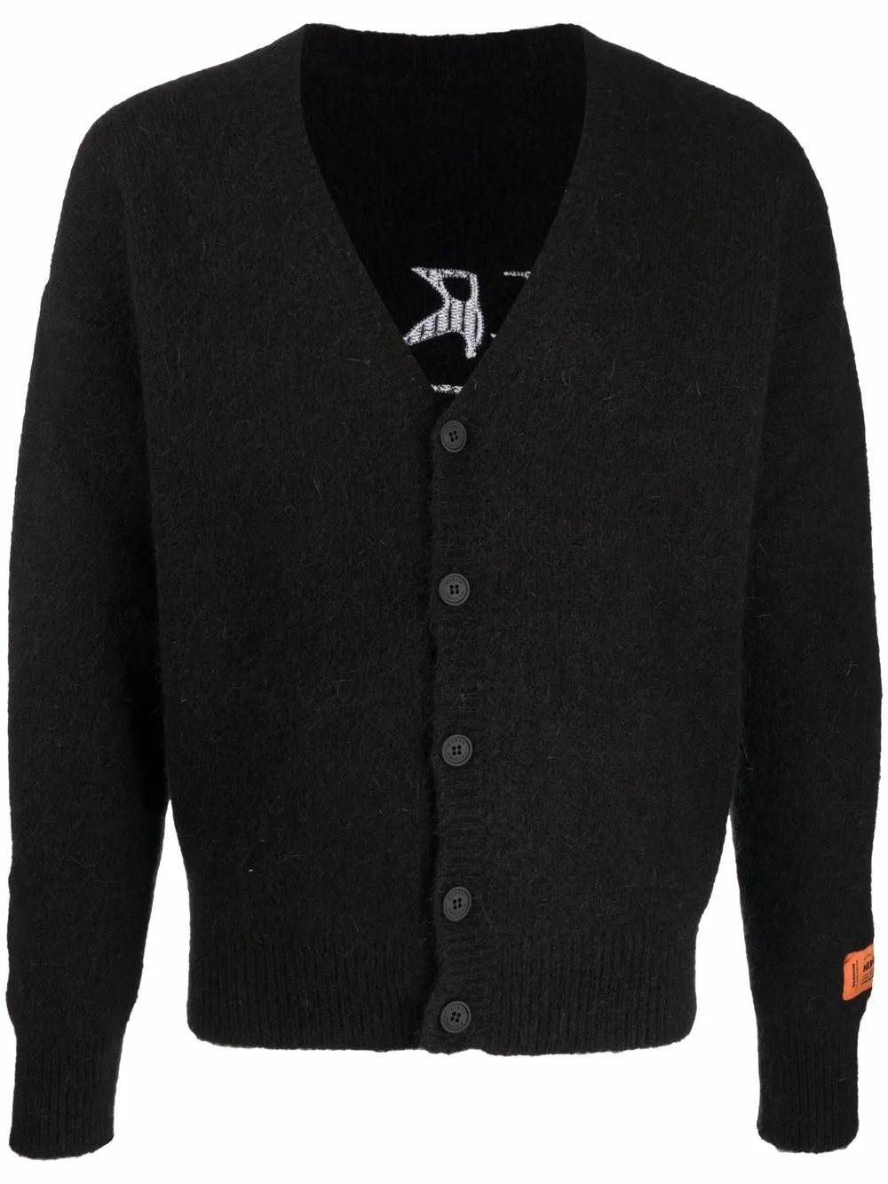 

Heron Preston logo printed brushed cardigan - Black