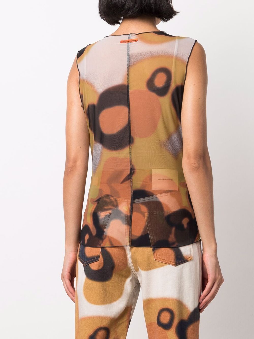 фото Heron preston heron camo mesh tank top brown