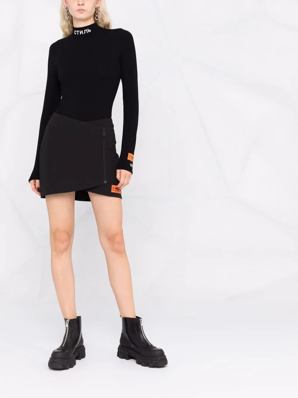 Image 2 of Heron Preston wrap zipped skirt