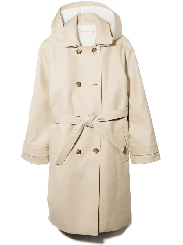 double breasted hooded coat