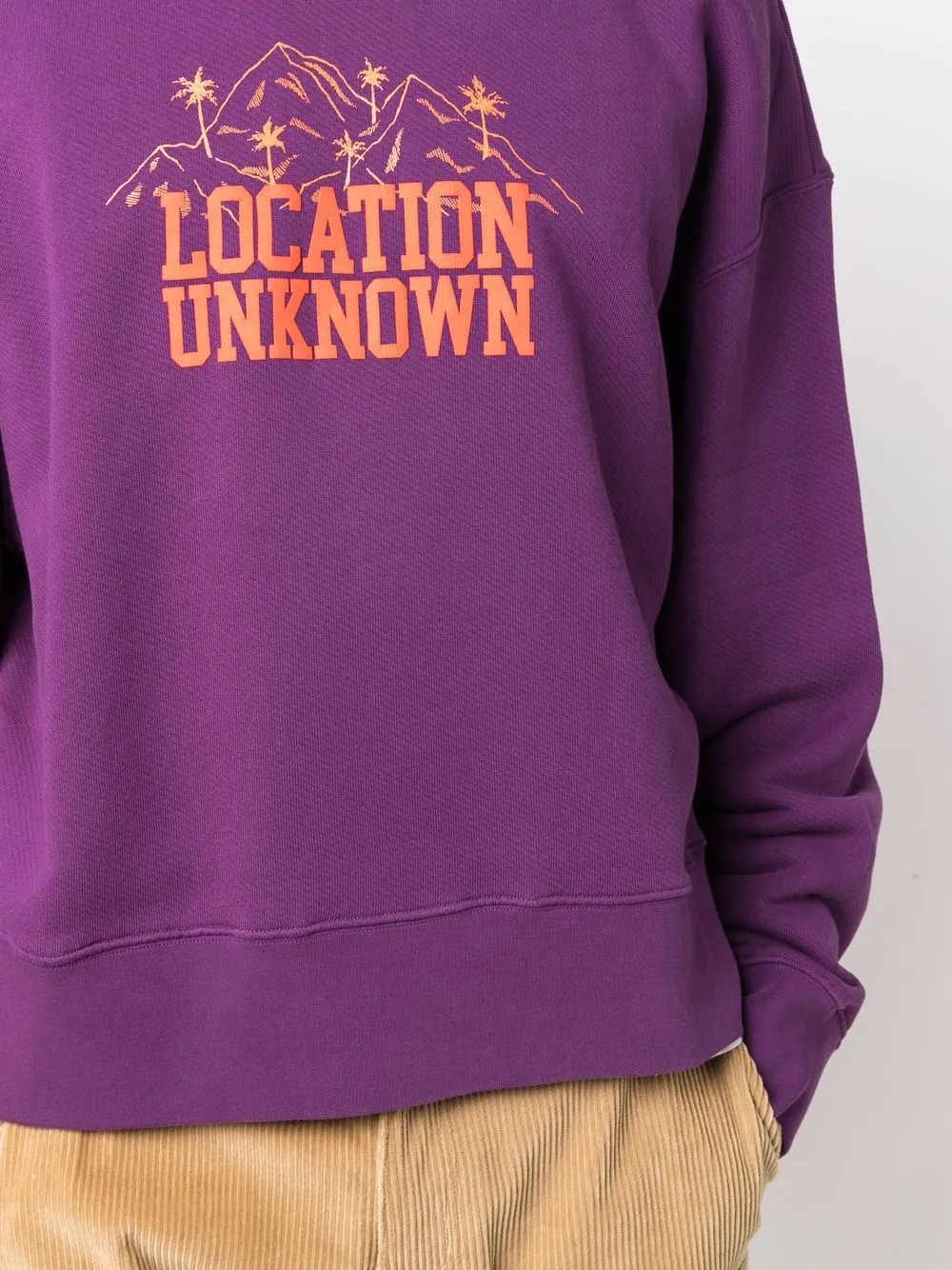 Palm Angels Men's Location Unknown Crew Sweatshirt In Purple