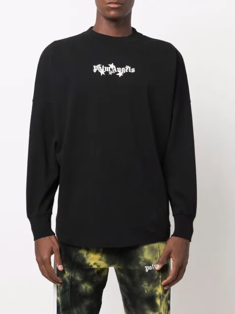 Shop Palm Angels logo-print long-sleeve 