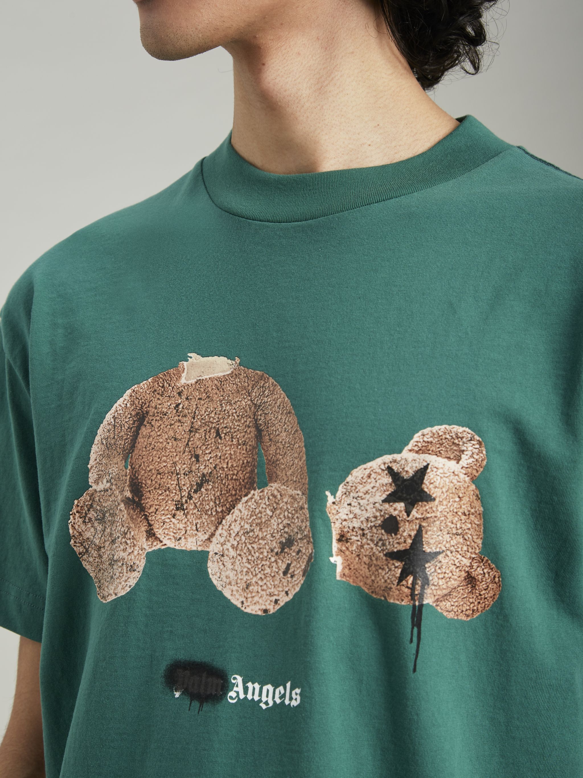 BEAR PRINT T-SHIRT in green - Palm Angels® Official