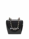 Palm Angels logo-print mini Padlock bag - Black