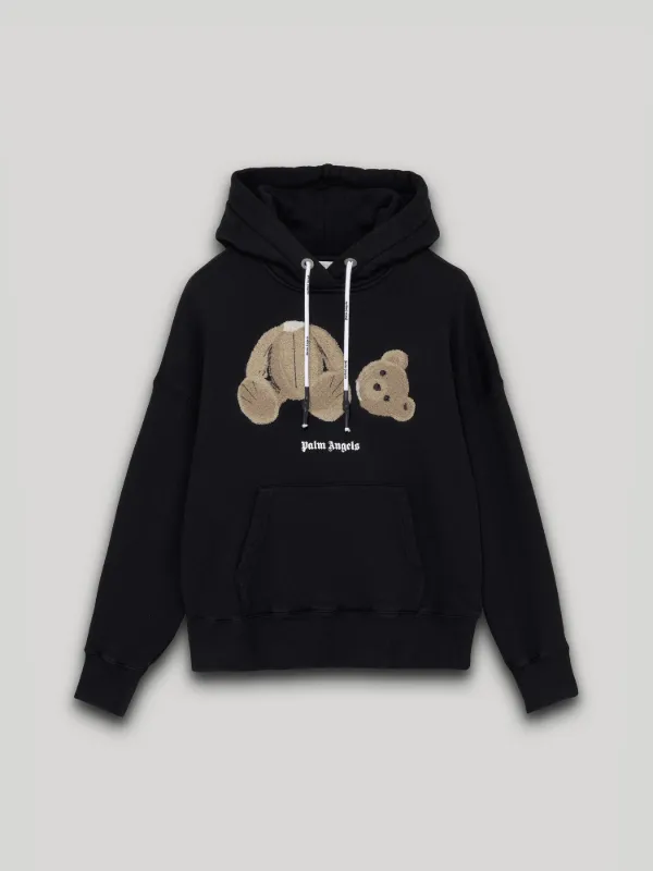 Bear Hoodie In Black - Palm Angels® Official