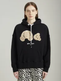 Bear Hoodie In Black - Palm Angels® Official