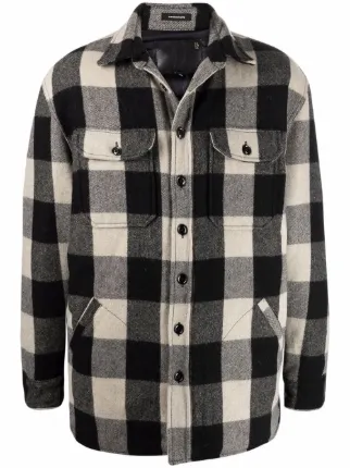 R13 Check button-down Shirt Jacket 