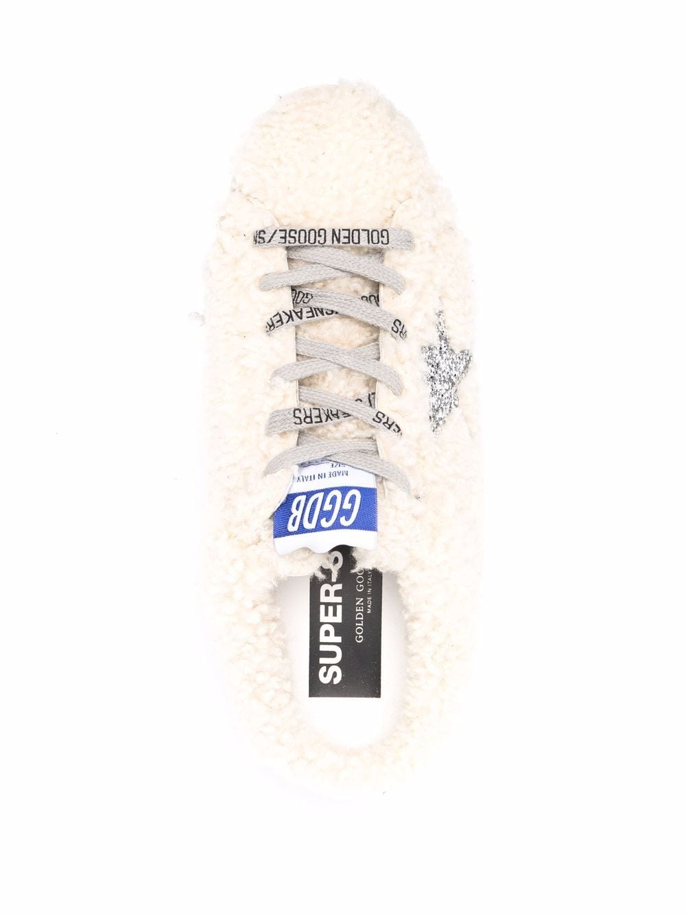 Shop Golden Goose Super-star Sabot Shearling Sneakers In White
