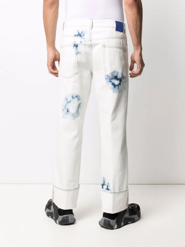 COUNTY OF MILAN tie-dye straight-leg Jeans | White | FARFETCH