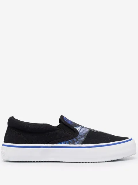 COUNTY OF MILAN Wings-print slip-on sneakers