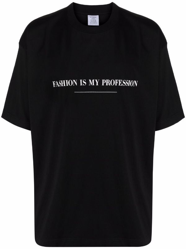 VETEMENTS slogan-print Cotton T-shirt - Farfetch