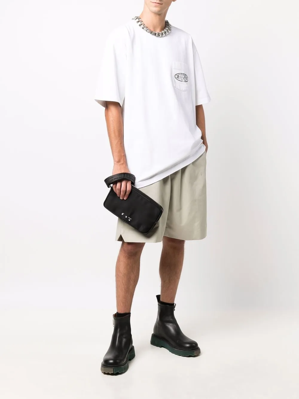 Image 2 of Off-White logo-print clutch bag