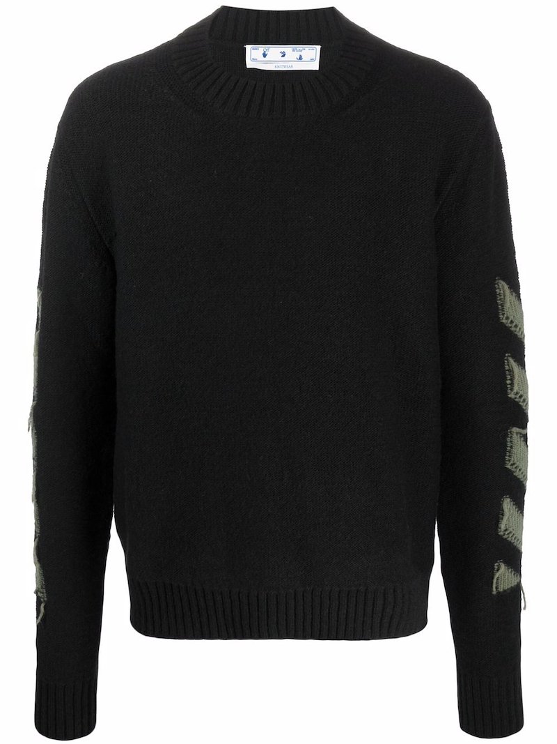 Off-White Arrows motif knitted jumper black | MODES