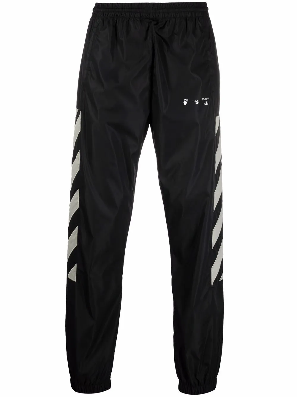 diagonal-stripe track pants