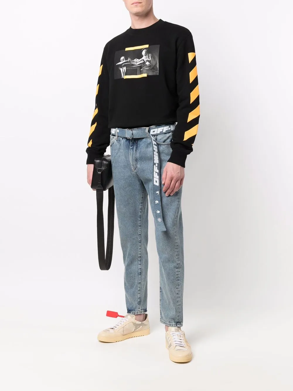 Off-White Industrial-belt Cropped Jeans - Farfetch