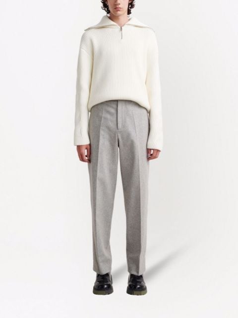 straight-leg tailored trousers