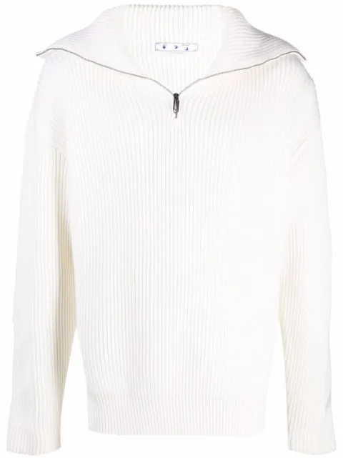 Off-White zipped rib knitted jumper