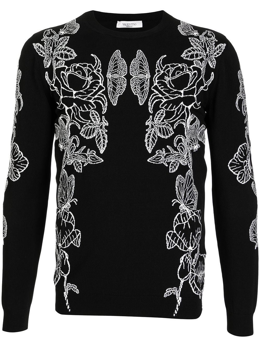 butterfly-print knitted jumper