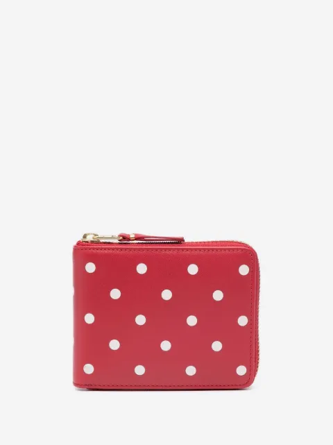 Comme Des Garçons Wallet cartera de piel con motivo de lunares
