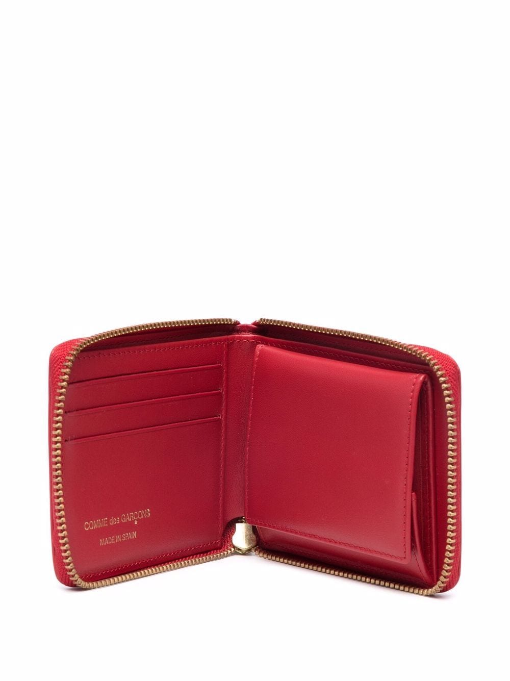 Shop Comme Des Garçons Polka-dot Compact Wallet In Rot