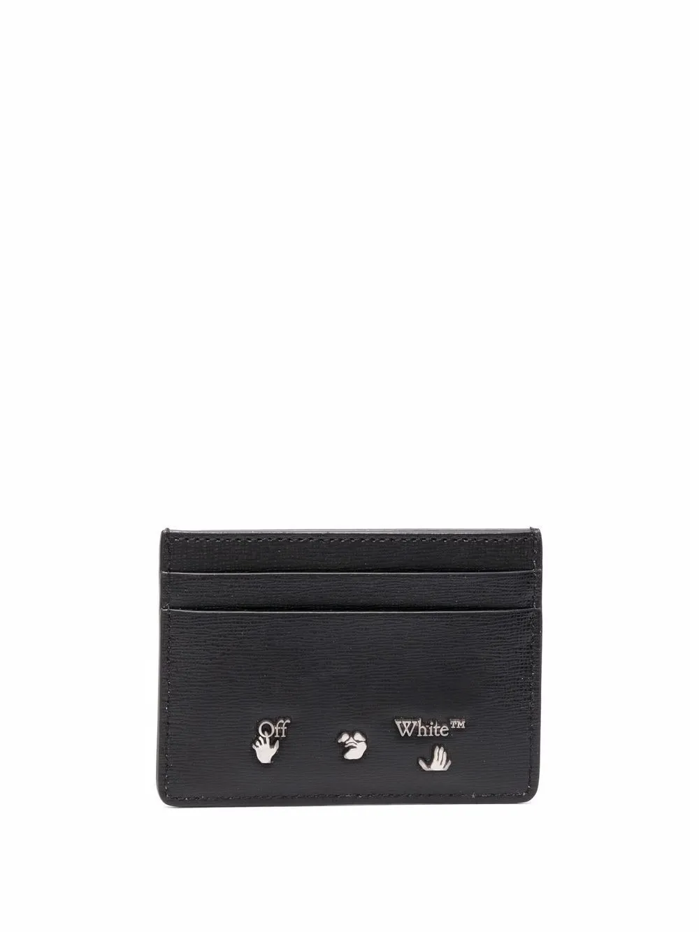 

Off-White logo-print diagonal-stripe cardholder - Black