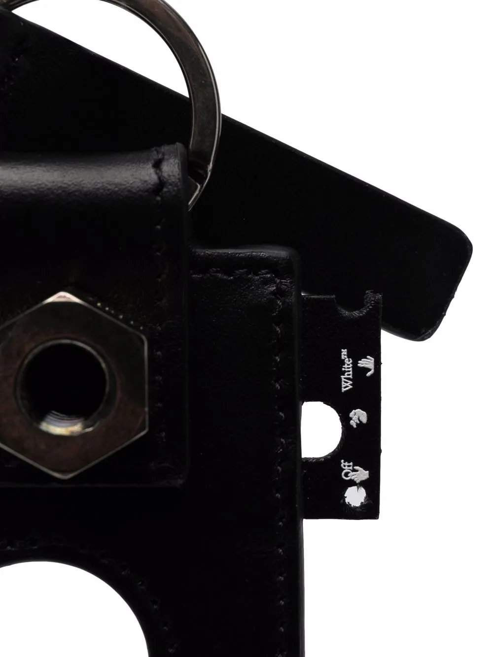 Off-White cut-out leather keyring | Men | Image 2