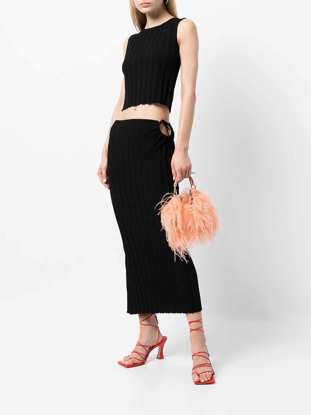 Shop Aya Muse Emerald Knitted Skirt In Black