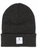 Department 5 logo-patch knitted beanie - Grey