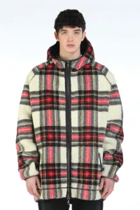 Checked Fleece Jacket in white | N°21 