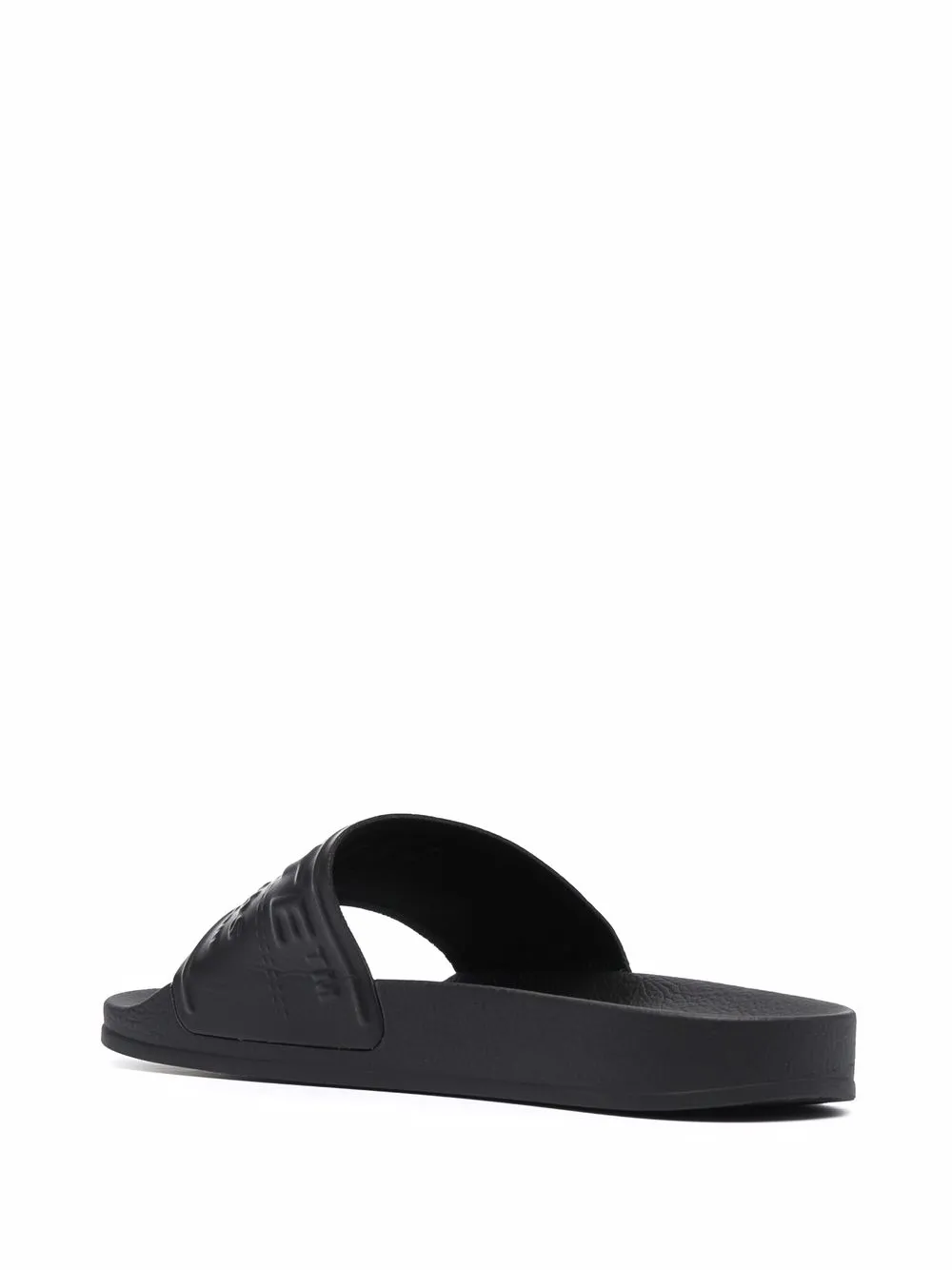 Off-White Badslippers met logo-reliëf Zwart