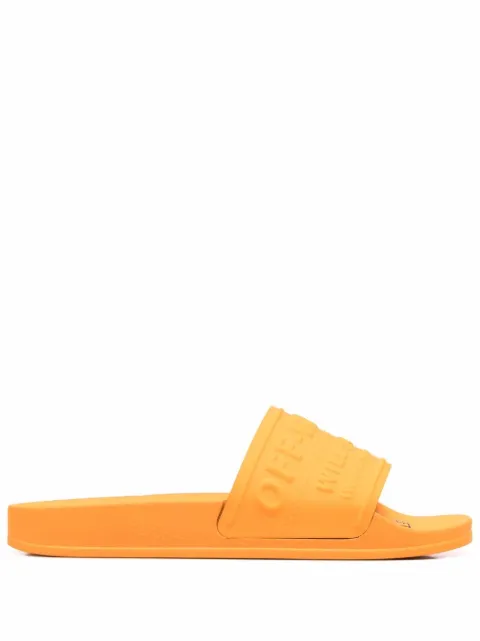 Off-White embossed logo flat slides