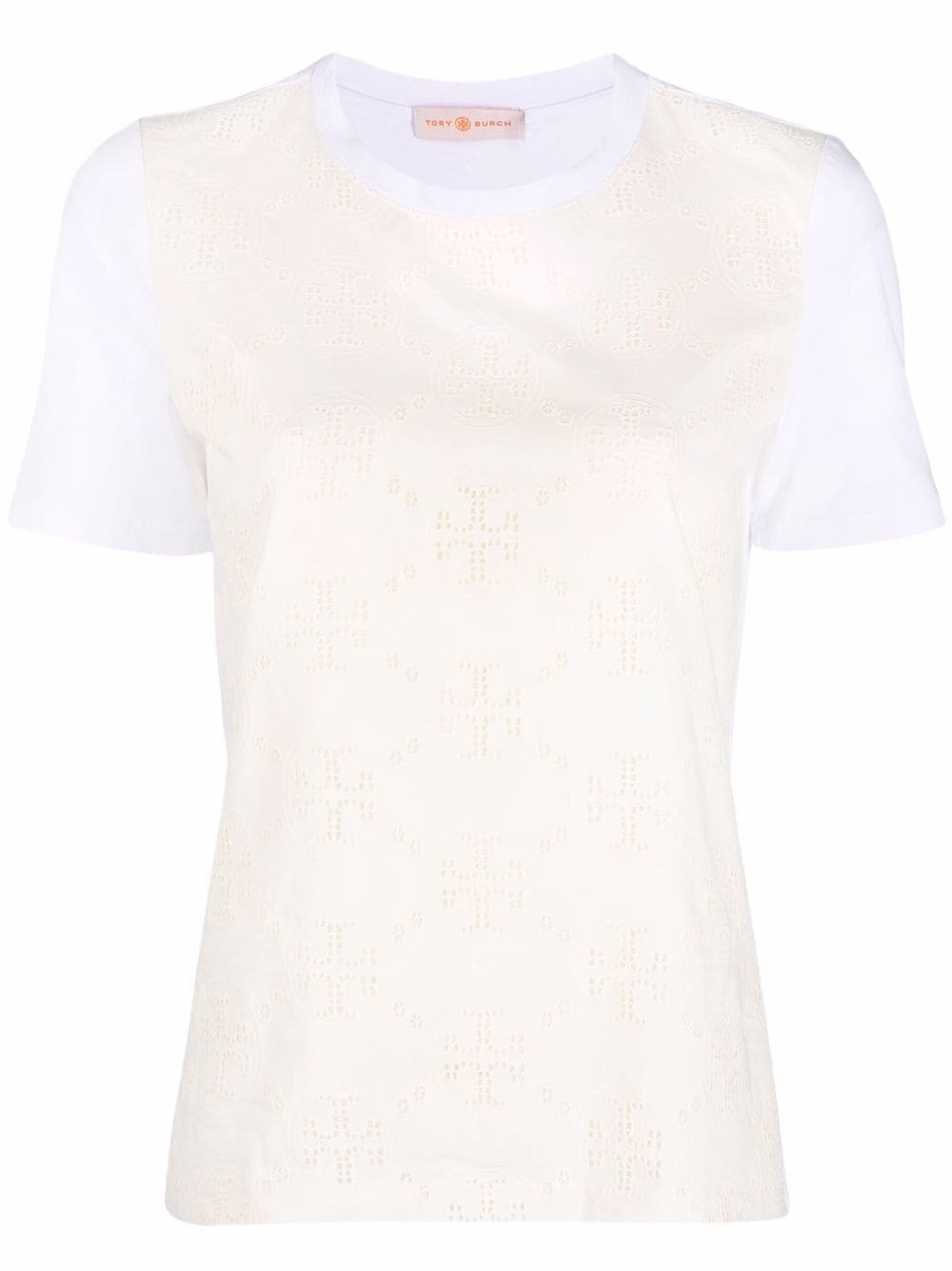 Image 1 of Tory Burch monogram-print short-sleeved T-shirt