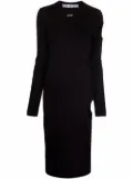 Off-White Meteor logo knitted dress - Black