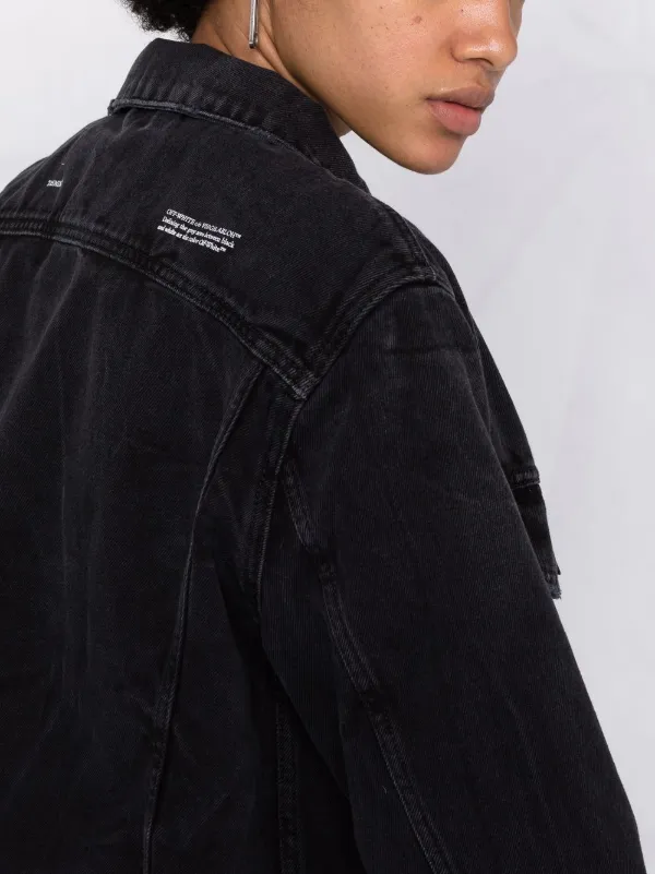 cut off black denim jacket