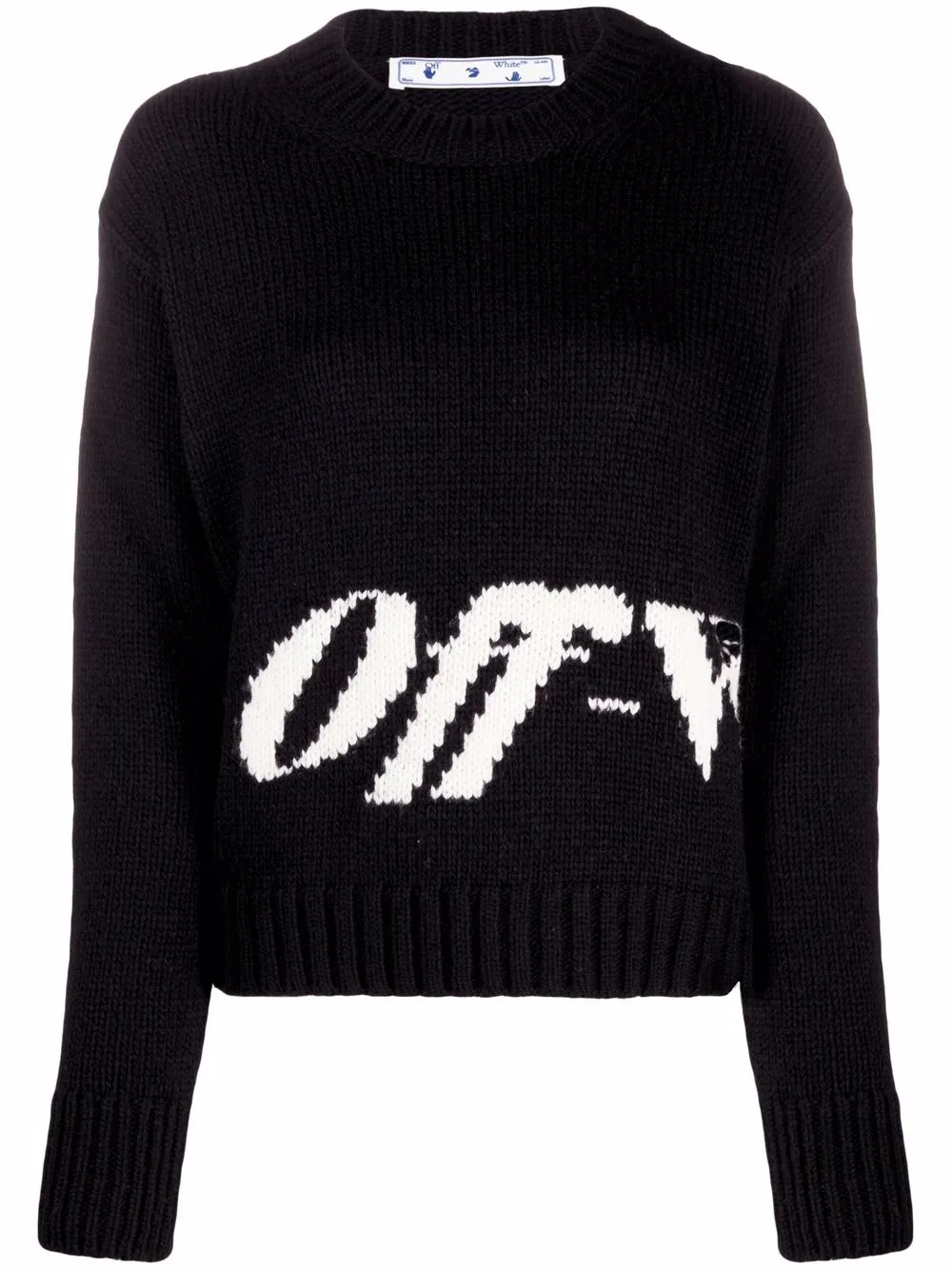 

Off-White suéter con logo en intarsia - Negro