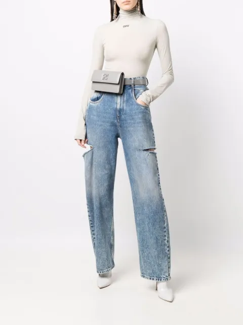 Off-White second skin logo-print turtleneck top - FARFETCH