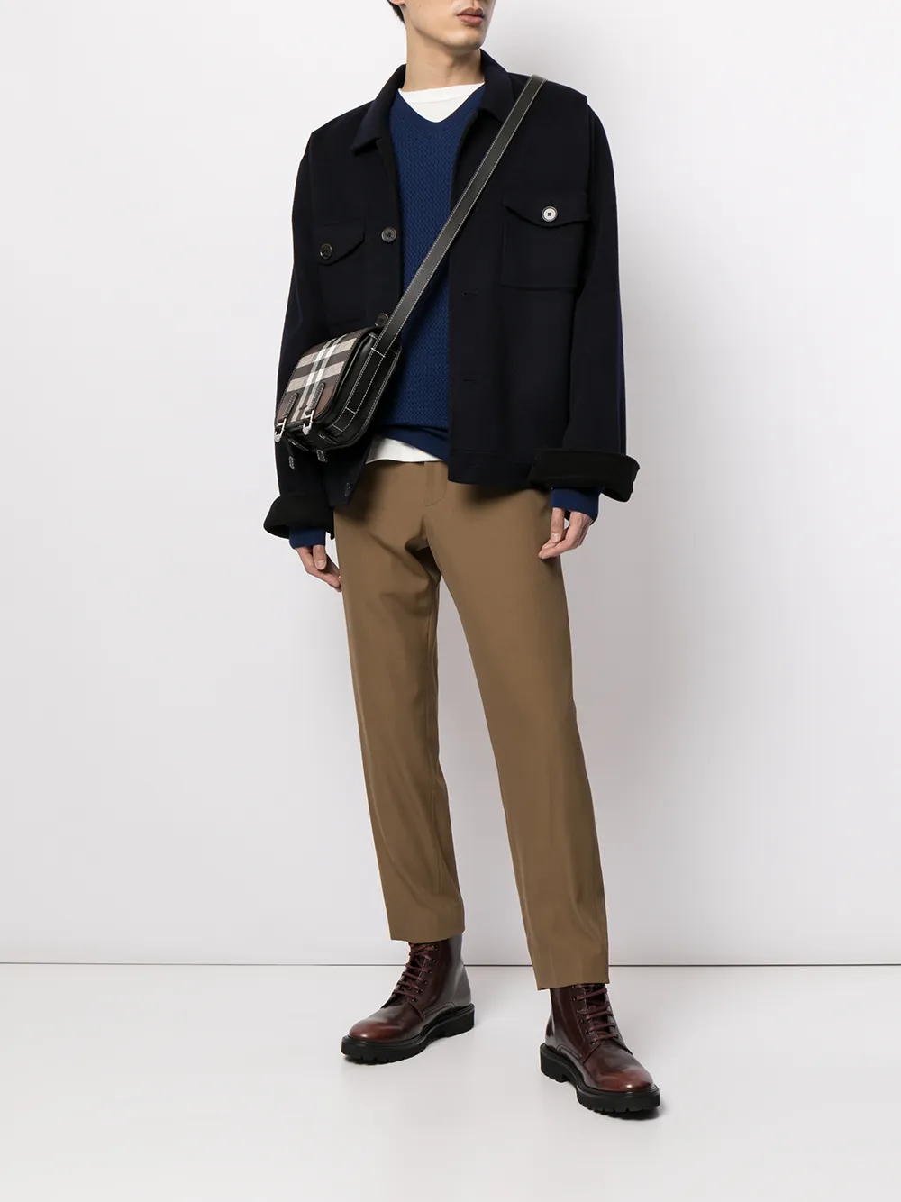 Image 2 of Salvatore Ferragamo chevron-knit wool jumper
