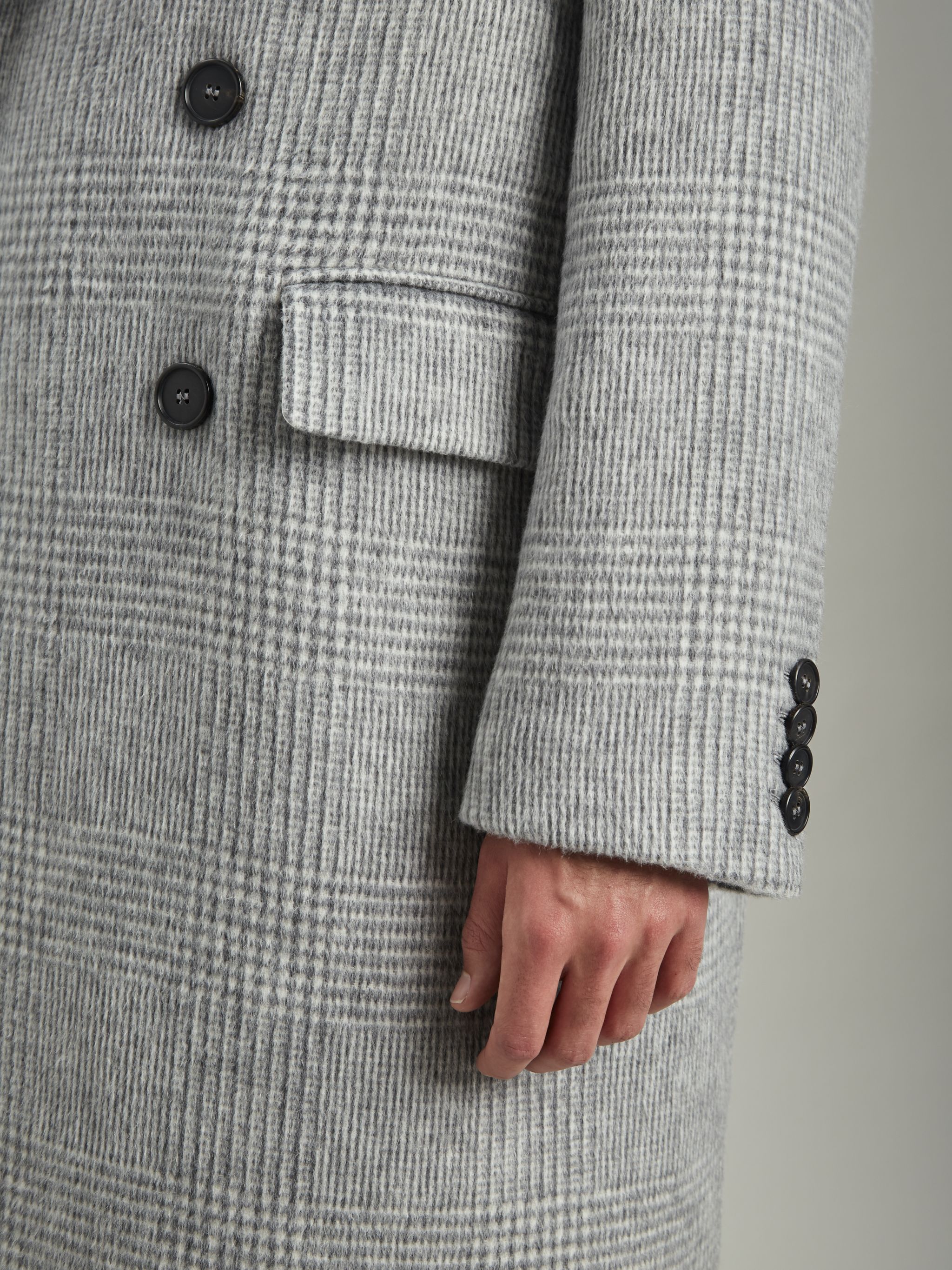 CHECKED COAT in grey - Palm Angels® Official