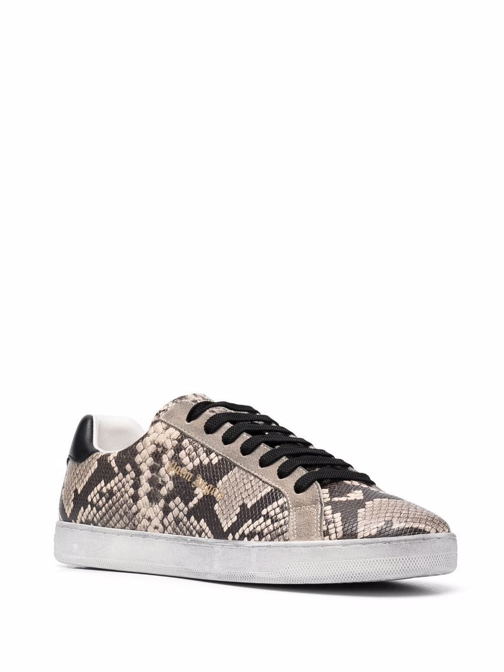 Shop Palm Angels New Tennis Python-print Sneakers In Brown