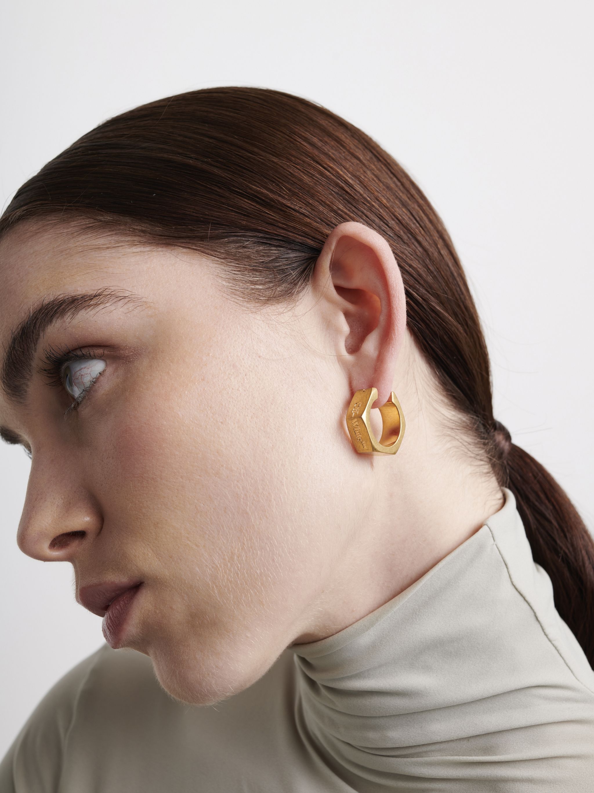 off white hexnut earring