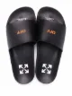 Off-White Pantoletten mit Logo-Print