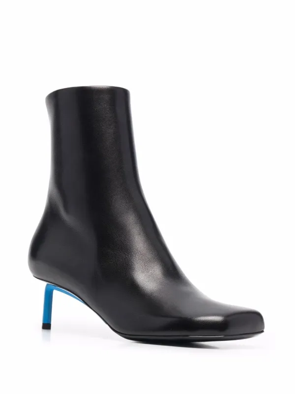 ロングブーツ OFF WHITE Black Nappa Leather Allen Ankle Boots Off-white Allen Leather Ankle Boots In Black | ModeSens