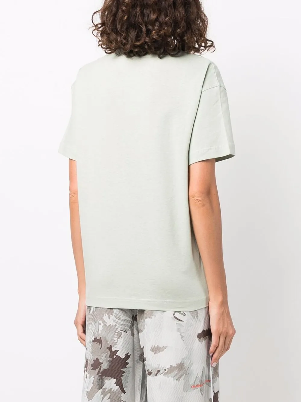 Off-White T-shirt met logoprint Groen
