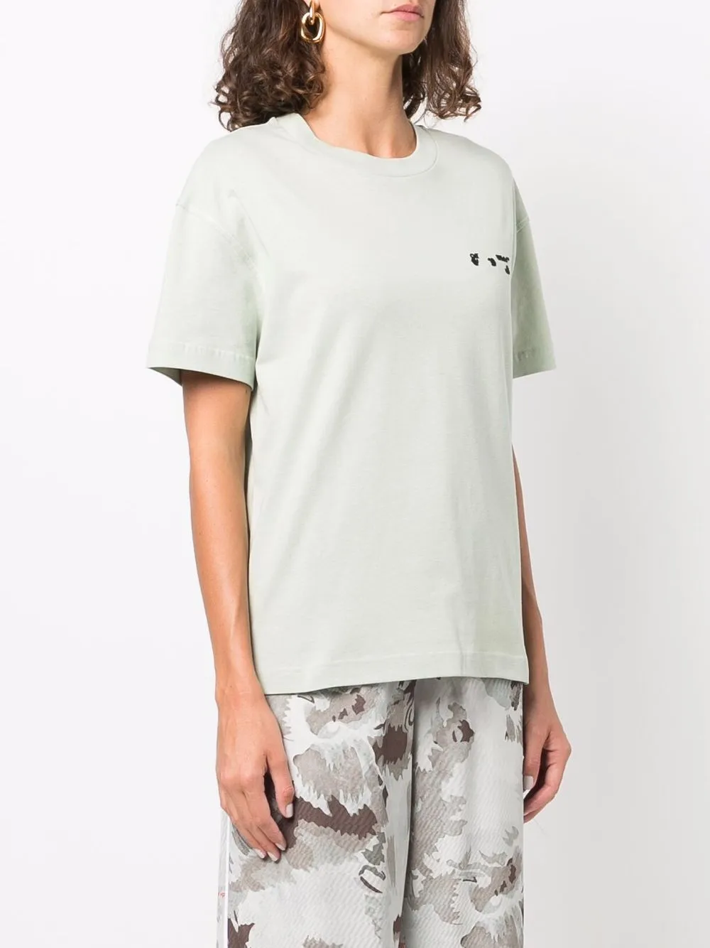 Off-White T-shirt met logoprint Groen